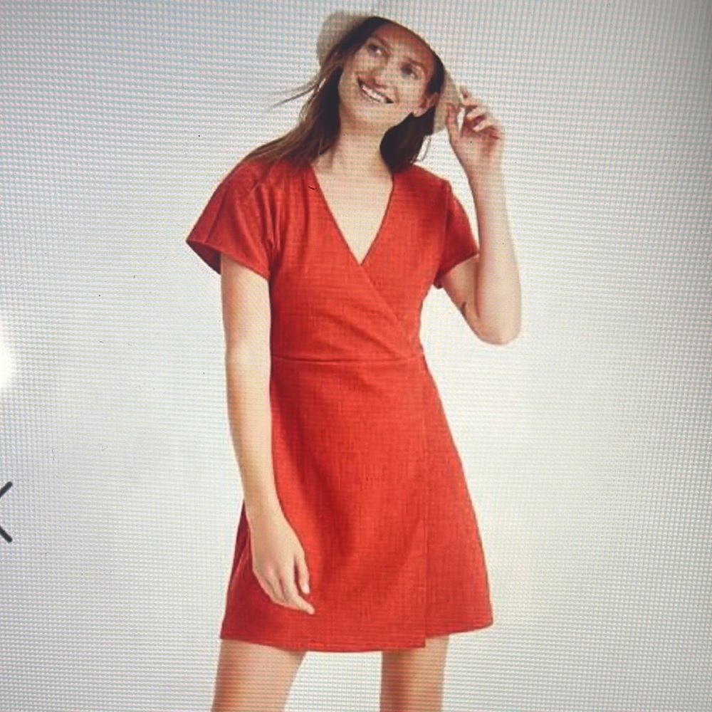 Madewell Size S Casual Mini Dress Wrap Cross Front V-Neck Flutter Short Sleeve